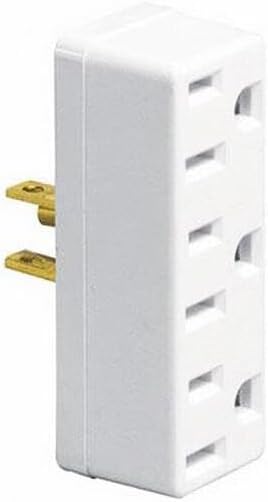 Leviton 15 Amp, 125 Volt, Triple Outlet Adapter, 697-W, White