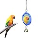 Vogelspiegel mit Glocke, Hanging Swing Wellensittich Interaktives Spielzeug für Sittich Nymphensittiche Kanarienvögel Wellensittich Käfig Zubehör (Blau)