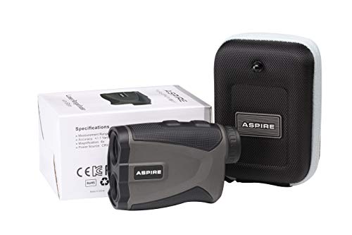 Aspire Golf Platinum Laser Rangefinder with Slope, 6X Magnification, 1000 Yards, Pin Seek, Target Lock, Vibration Alert, Noise Filtration, IPX5 Water Resistance — Case and Battery Included