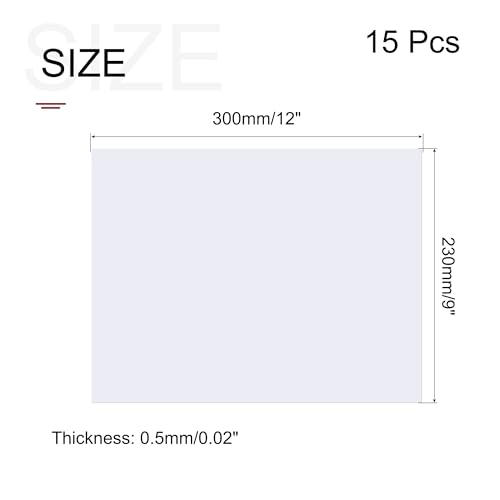 Feuilles transparentes plastique rigide léger de 22,9 x 30,5 cm pour travaux manuels