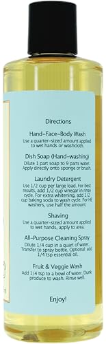 Image of Claya Unscented Liquid Castile Soap Organic Ingredients, Biodegradable, Gentle for Sensitive Skin and Versatile Use (16 fl oz Disc Cap)