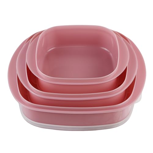 Image of Reston Lloyd Nesting Microwave Containers, Set of 3, Adjustable Steam Vents, Airtight, Meal Prep, Durable BPA-Free Plastic- Freezer & Dishwasher Safe, Cookware & Food Storage, Anyday Cookware, Pink
