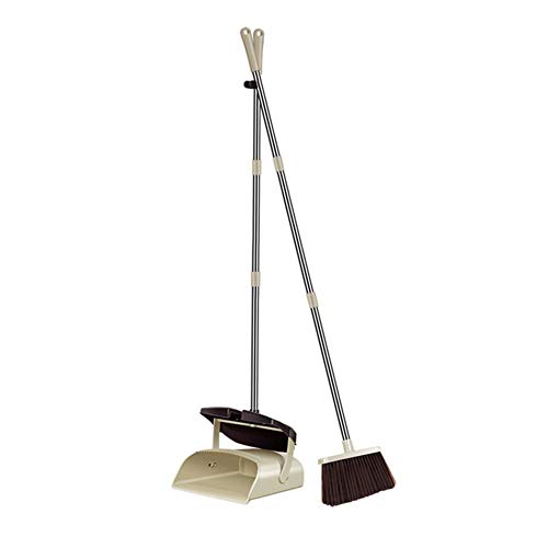 fancyU Juego De Escoba Y Recogedor con Tapa, Juego De Escoba Activa Y Recogedor Conjunto De Recogedor De Escoba De Mango Largo Premium Conjunto De Recogedor De Plástico con Dientes De Peine