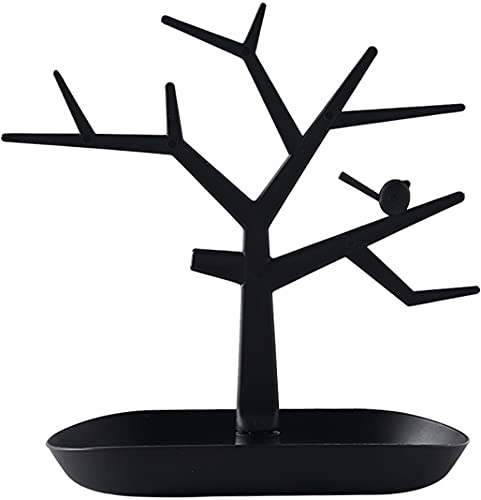 Xiou Jewelry Tree Ring Holder, Jewelry Display Rack, Bird Tree Storage Racks, Necklace Organizer Stand, Earring Dish, Shelf Holder For Necklace Ring (Black) #TOP7