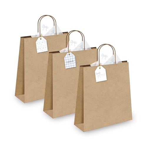 Etiquetas de regalo de Toile hechas de cartulina con hilos azules para recuerdos 3