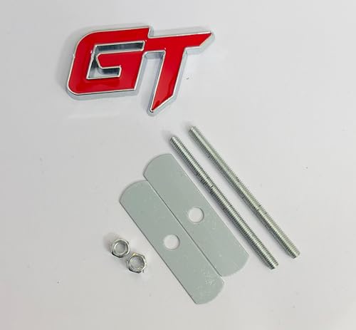 Image of Emblems for Car & Bike Metal Lo.go and Grill Me.tal Lo.go, Auto Accessories for Car Emblem 3D Badge Auto Racing Sport Sticker Grand Tourer Decal. (GT Chrome RED Grill Logo)