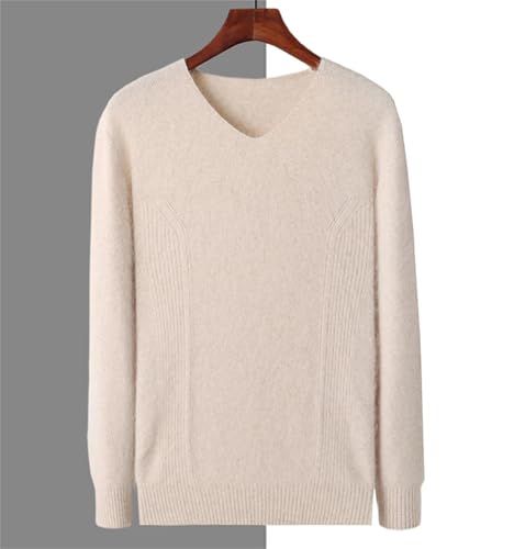 SaoBiiu Men's Wool Sweater Loose V-Neck Casual Business Bottom Sweater2