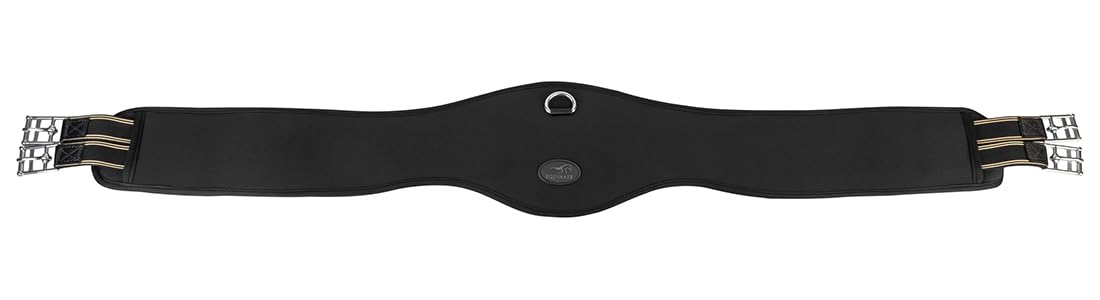 Equinate Langgurt Fremont mit 20mm Memory Foam 140cm - anatomischer Bauchgurt, Sattelgurt Schwarz