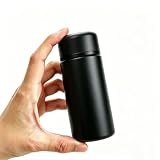 5oz Mini Insulated Stainless Steel Travel Mug, Small Pocket Coffee Cup, Leak‑Proof Portable Thermal Tumbler for Office, Home, Outdoor,Black,160,ml