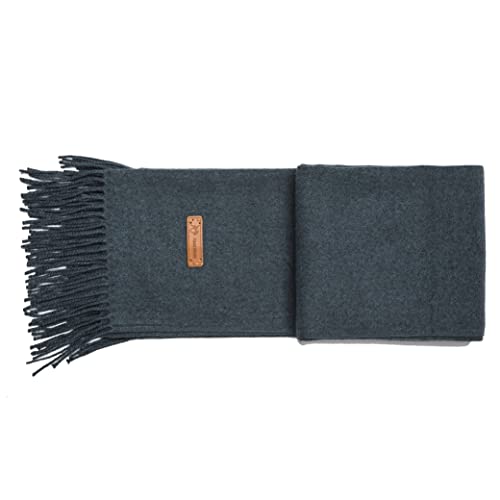 Cashmere Scarf For Womens Mens Super Soft Fashion Long Tassel Blue Scarf（80.7X25.6 In3