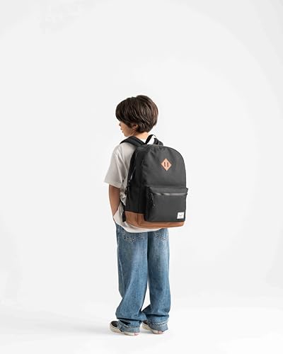 Image of Herschel Supply Co. Youth Heritage Backpack, Black /Saddle Brown, 26 L
