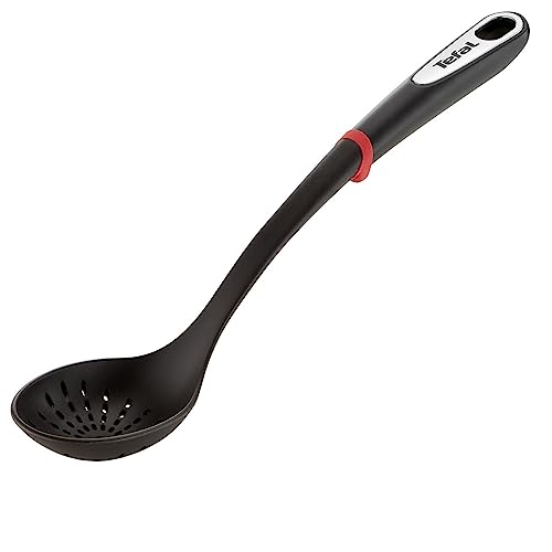 Tefal Ingenio K20603 Gemüselöffel | 40 x 9.2 x 7.36 cm | Kunststoff | Spülmaschinengeeignet | Ideal zum schnellen Abtropfen und Servieren | schwarz / rot