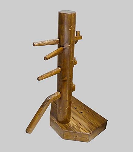 Wing Chun Wooden Dummy with Base Walnut Color with Form and Cover