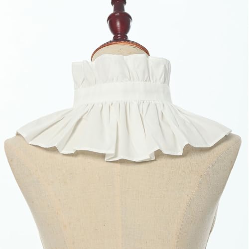 Victorian Ruff Collar for Women Detachable Pleated Ruffle Necklace - Renaissance Faux Shawl Collar Costume Accessory4