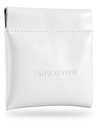 Minimalist Squeeze Coin Purse, Elegant White Vegan Leather Pouch for Women & Men, Small Change Holder for Cash, Keys & Travel Essentials (1 Pack)