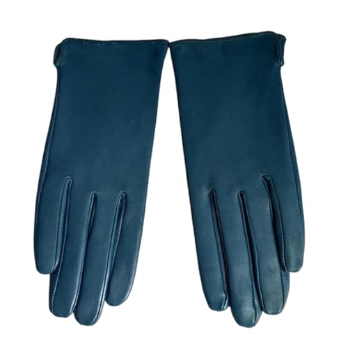 Guantes de piel de oveja Kelsiop para mujer con suave forro polar de entretiempo