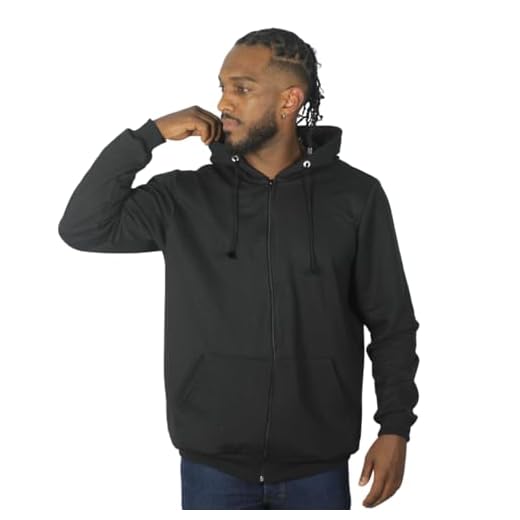 DASMA Casaco Blusa Moletom Masculino Peluciado De Frio Canguru Com Capuz E Zíper Tamanho:M;Cor:Preto