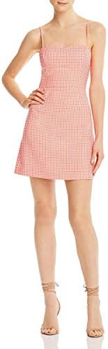 French Connection Women's Whisper Light Dress, Flame White Gingham, 8