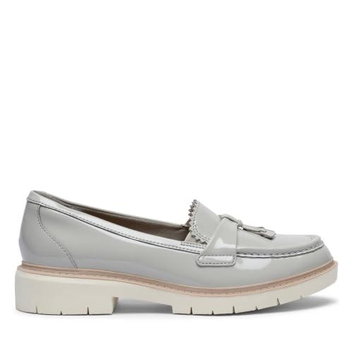 Image of Clarks Collection Womens Westlynn Bella Loafers, Grey Patent Synthetic, 5 Medium US