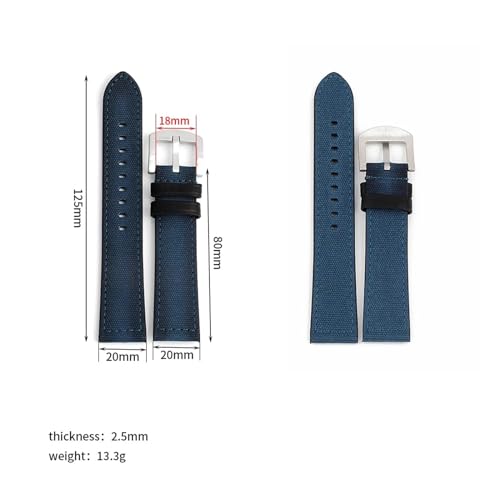 Correa de reloj de lona 20mm pulsera de cinturón suave tejida 3