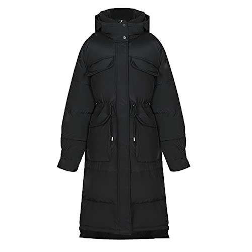Vêtements d'hiver chauds veste à capuche longue ample femmes