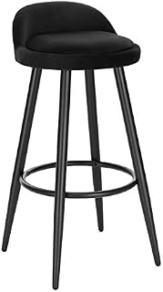 WOLTU 1 X Bar Stool Black Velvet Seat Bar Chair Breakfast Kitchen Counter Islands Metal Legs Barstool High Stool BH296sz-1