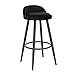 WOLTU 1x Taburete Alto de Cocina Taburete de Bar con Reposapiés Tapizados en Terciopelo Silla Alta Bar de Metal Negro BH296sz-1