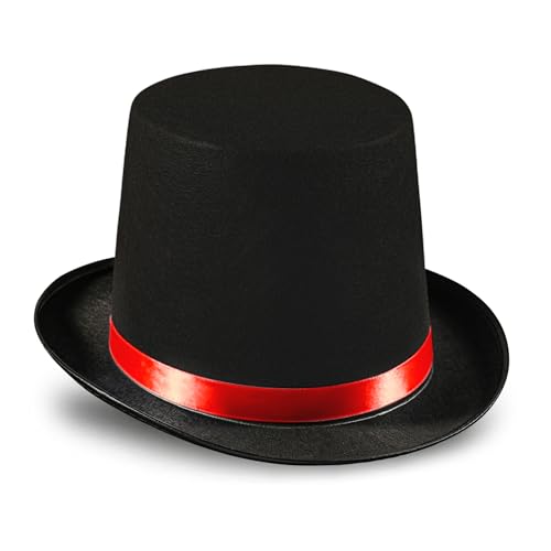 Dress Up America Black Top Hat for Adults – Formal Tuxedo Hat with Trim – Magician Butler Gentleman Costume Accessory by Dress Up America - Used condition - US$17.60