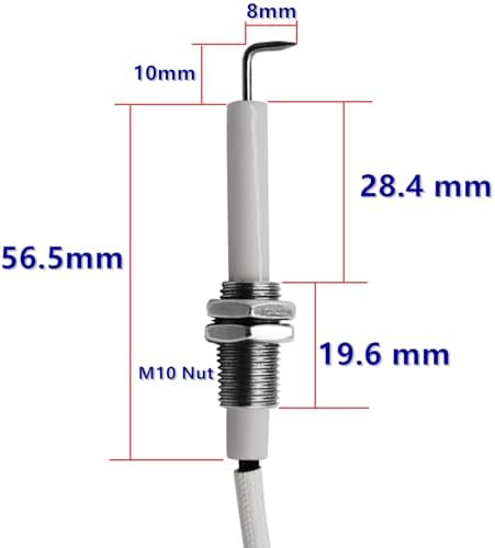 MCAMPAS Igniter Ceramic Electrode Replacement Part .27.56-inch Ignitor Wire &Ceramic Spark Plug Ignition ​Electrode for Fire Pit Burner, Gas Grill Burner (​2 Pack​)