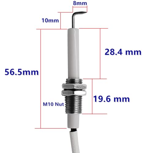 MCAMPAS Igniter Ceramic Electrode Replacement Part .27.56-inch Ignitor Wire &Ceramic Spark Plug Ignition ​Electrode for Fire Pit Burner, Gas Grill Burner (​2 Pack​) - Thumbnail 6