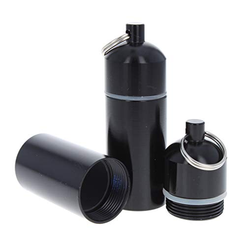 Micro Key Chain Waterproof Compartment Portable Storage Container, Black