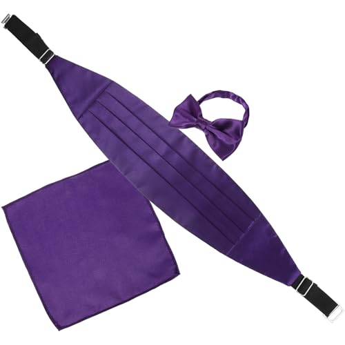 Set de corbata de moño MAGICLULU para hombre color púrpura