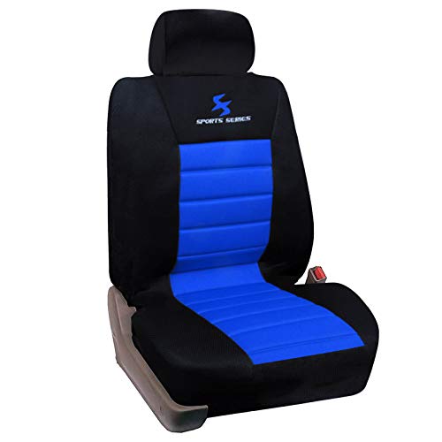 E-starain 1 Pièce Housse de Siège Auto Universelle Housse de Protection Simple en Polyester pour Voitures, Noir et Bleu Cover