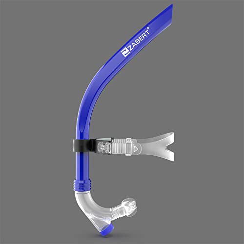 youth center - ZABERT SNK92 Swimming Snorkel Front Center Swim Snorkel,for Adult Women Men Youth Kids Age 8+ Swimmers Training Pool Swim Lap Snorkel Gear, Front Center Swim Snorkel Tube Equipment Blue