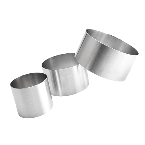 LIGIGWASH 3 Piezas Cortadores de Mousse Acero Inoxidable de Pasteles y Repostería Utensilio de Cocina Resistente y Reutilizable