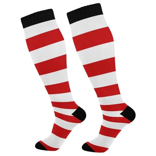 Image of Compression Socks for Men Women Colorful Knee High Socks Support for Athletic Sport Running Hiking Fitness