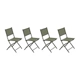 Lot de 4 chaises de jardin Modula pliables vert laurier