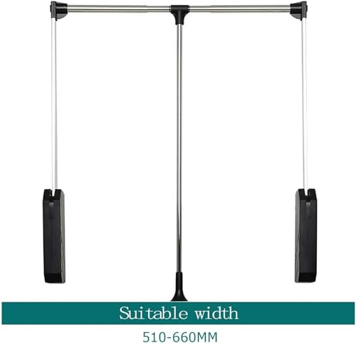 Tringle de placard robuste avec système de rail de levage de garde-robe pour dressing moderne