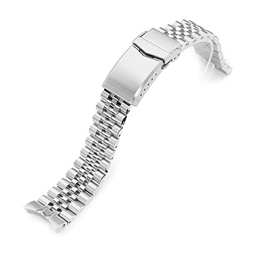 MiLTAT 20mm Watch Band Compatible with Seiko Alpinist SARB017, Super-Jub II 316L Stainless Steel Brushed V-Clasp
