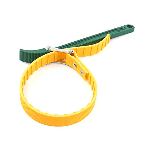 QWORK 12" Belt Strap Wrench, Multi-Purpose Adjustable Strap Oil Filter Opener with 23" Capacity
