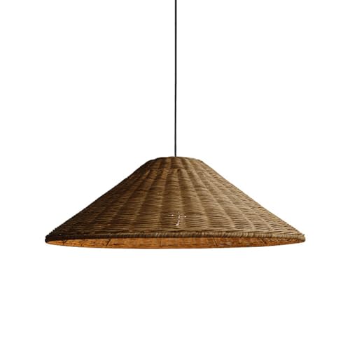 Lustre artisanal rotin suspendu luminaire Asie du Sud-Est salon salle à manger