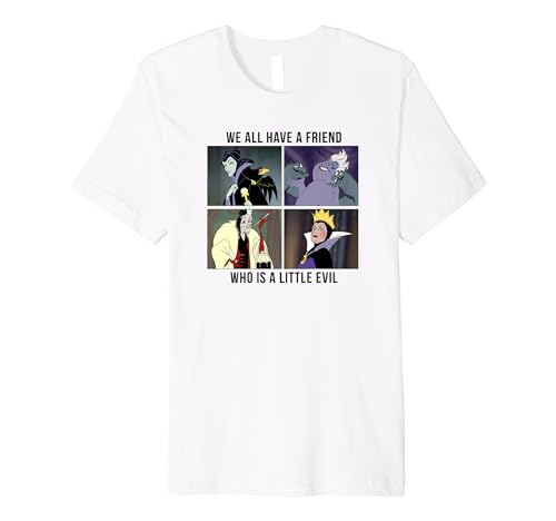 T-shirt Disney Villains Evil Friend Panel Meme t-shirt geek imprimé pour adulte