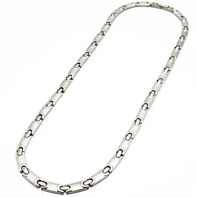 Accents Kingdom Men's Titanium Magnetic Power Flat Link Golf Necklace 20" #TOP3