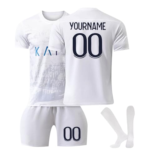 Al NASSR Camiseta de Fútbol Personalizadas para Hombres y Niño, Al NASSR Equipación de Fútbol DIY Nombre Número con Conjunto Top Pantalón Corto y Calcetines