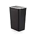 Cubo de basura de plástico de 8 litros, cubo de basura rectangular para el hogar, la cocina y la oficina (negro)