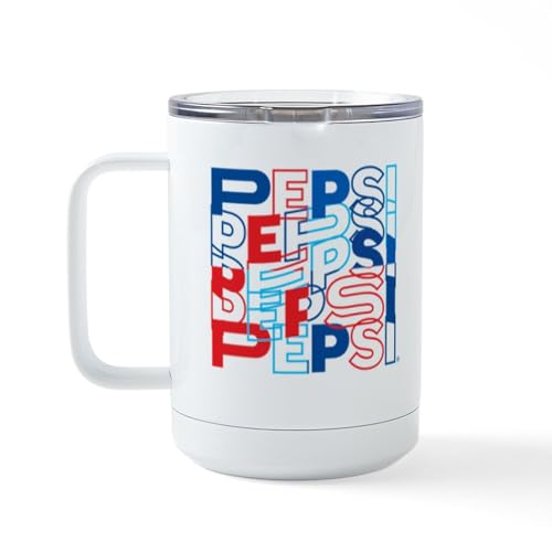 Taza de viaje aislada de acero inoxidable 15 oz Pepsi miniatura 2
