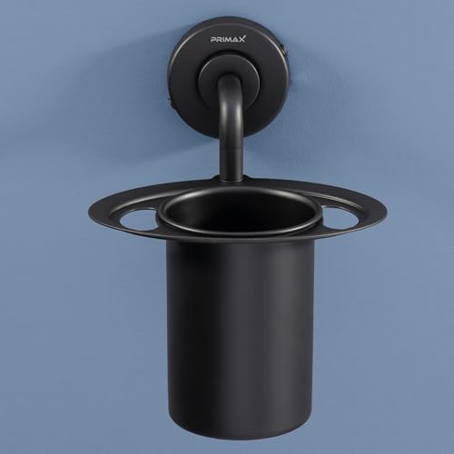 Image of Plantex (Primax) Tumbler Holder for Barthroom /304 Grade Stainless Steel Toothbrush Holder /Toothpaste Holder /Bathroom Accessories - Pack of 1 (Black)