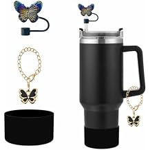 Stanley Cup Accessories Set - 8-Piece Set for 30 oz 40 oz Glass Accessories, Silicone Stanley Cup Protective Cover, Water Bottle Handle Strap