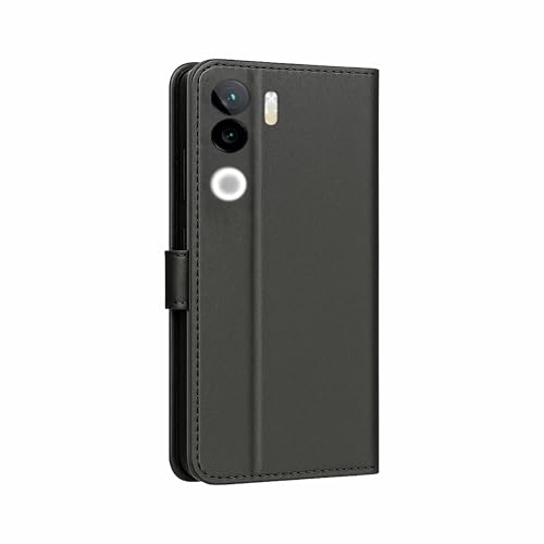 Image of AIBEX Shock Proof Flip Compatible for iQOO Z9s 5G / Vivo V40E 5G Flip Cover Leather Finish | Inside TPU with Card Pockets | Wallet Stand | Complete Protection Flip Case - Black