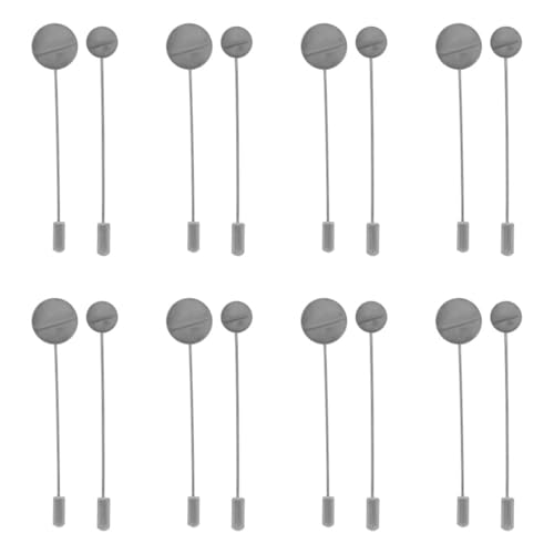 Image of Satra Traders Round Flat Head Brooch Pin, Lapel Pins for DIY Craft, Hijab, Corsage, Badge & Jewelry Making | Size : 74mm | Qty : 10pcs | BF63 (Silver, 15mm)